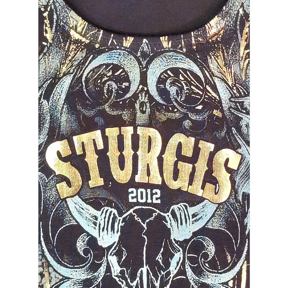 Ladies Harley-Davidson Motorcycles Sturgis South Dakota 2012 Brown Tank Top Sz:S - Picture 4 of 12